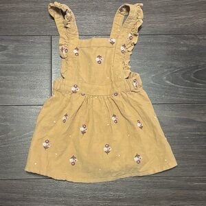 Adorable Tan Kids Dress with Floral Accents